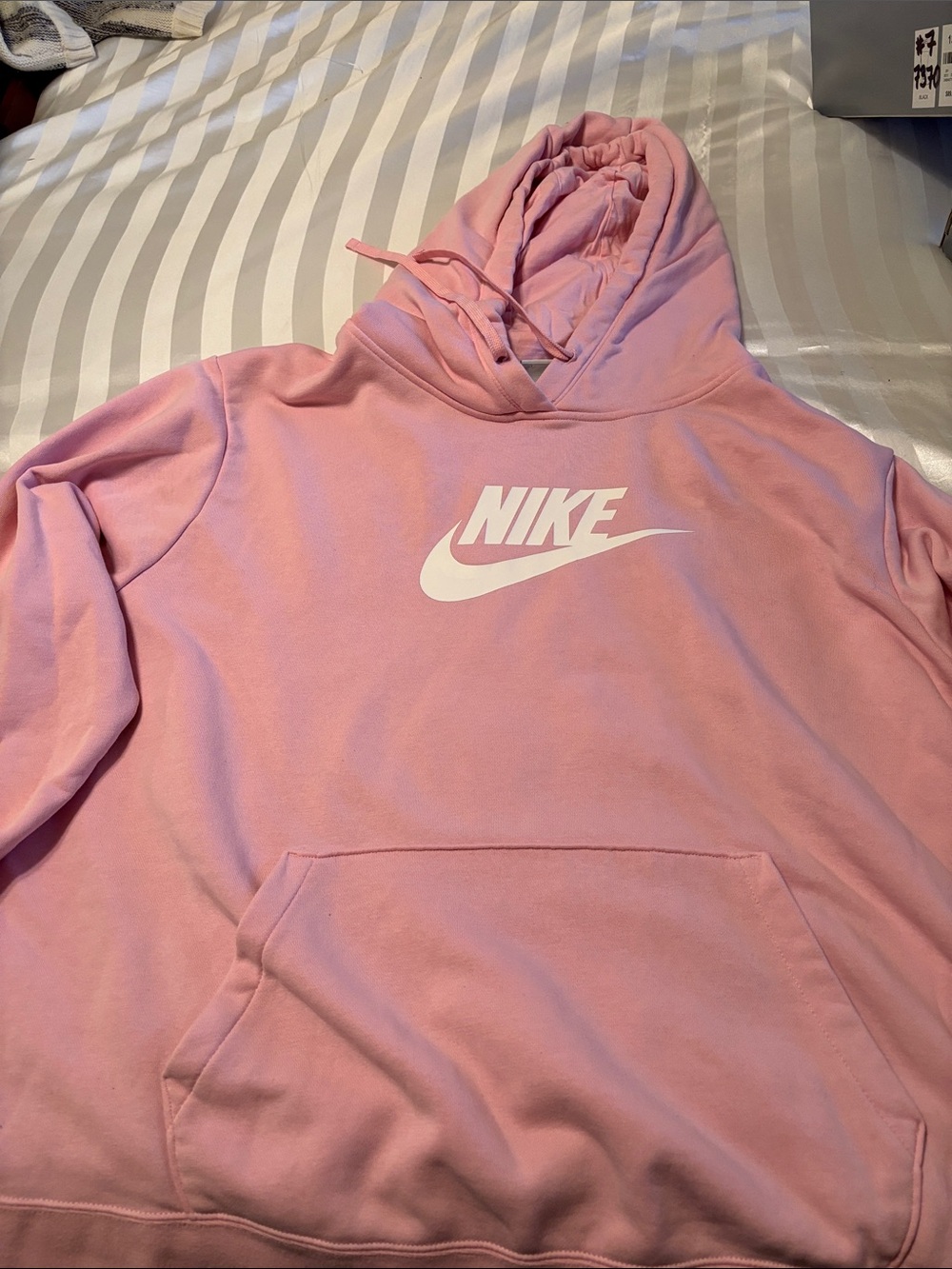 Nike Pink Hoodie with White Swoosh Logo